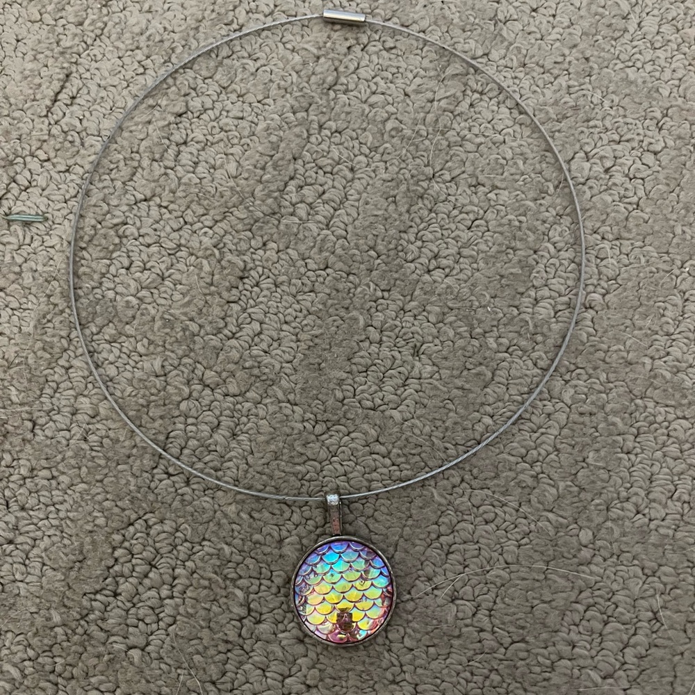 Mermaid necklace! On silver wire. Iridescent and so beautiful. Barely worn.